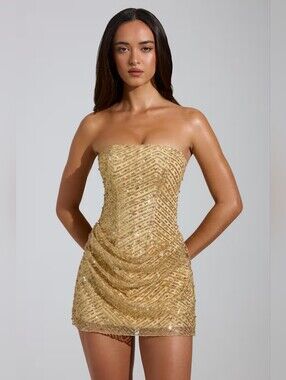 arnhem marigold mini dress Marigold Muse Yellow Satin Mini Dress - 10